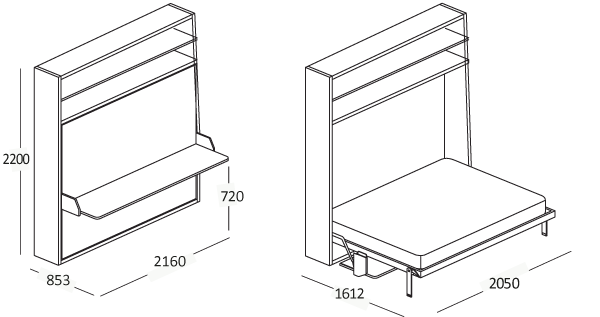 Oplapbed Circe desk BedHabits